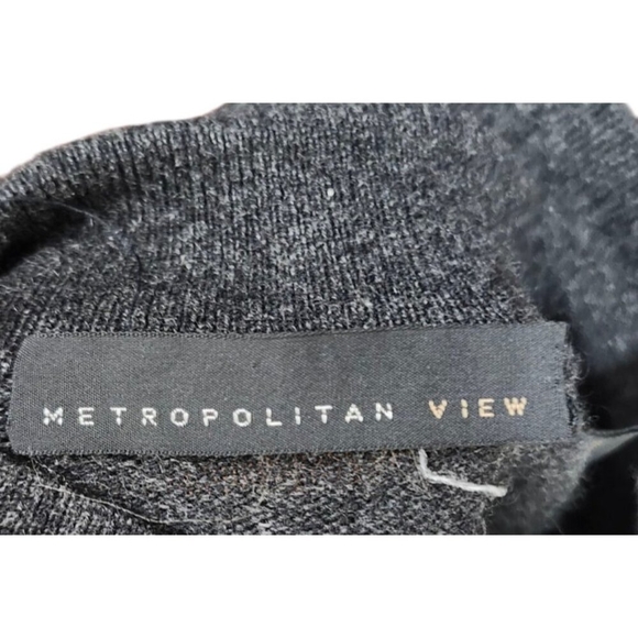 Metropolitan View 100% Cashmere Mens Polo Sweater L Gray Soft Luxury Knit Pullov - Picture 5 of 11